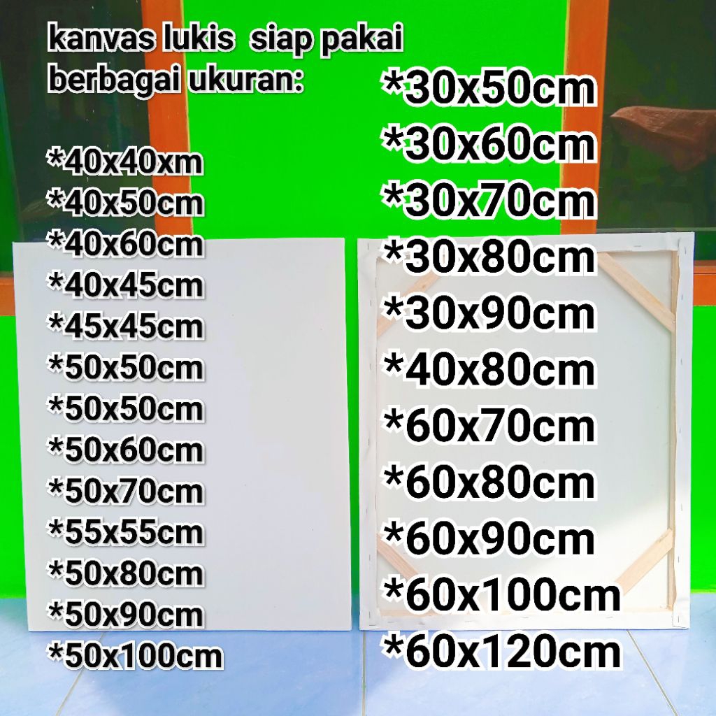 

Kanvas lukis siap pakai Canvas. berkualitas.kanvas TC,,(teteron cotton)