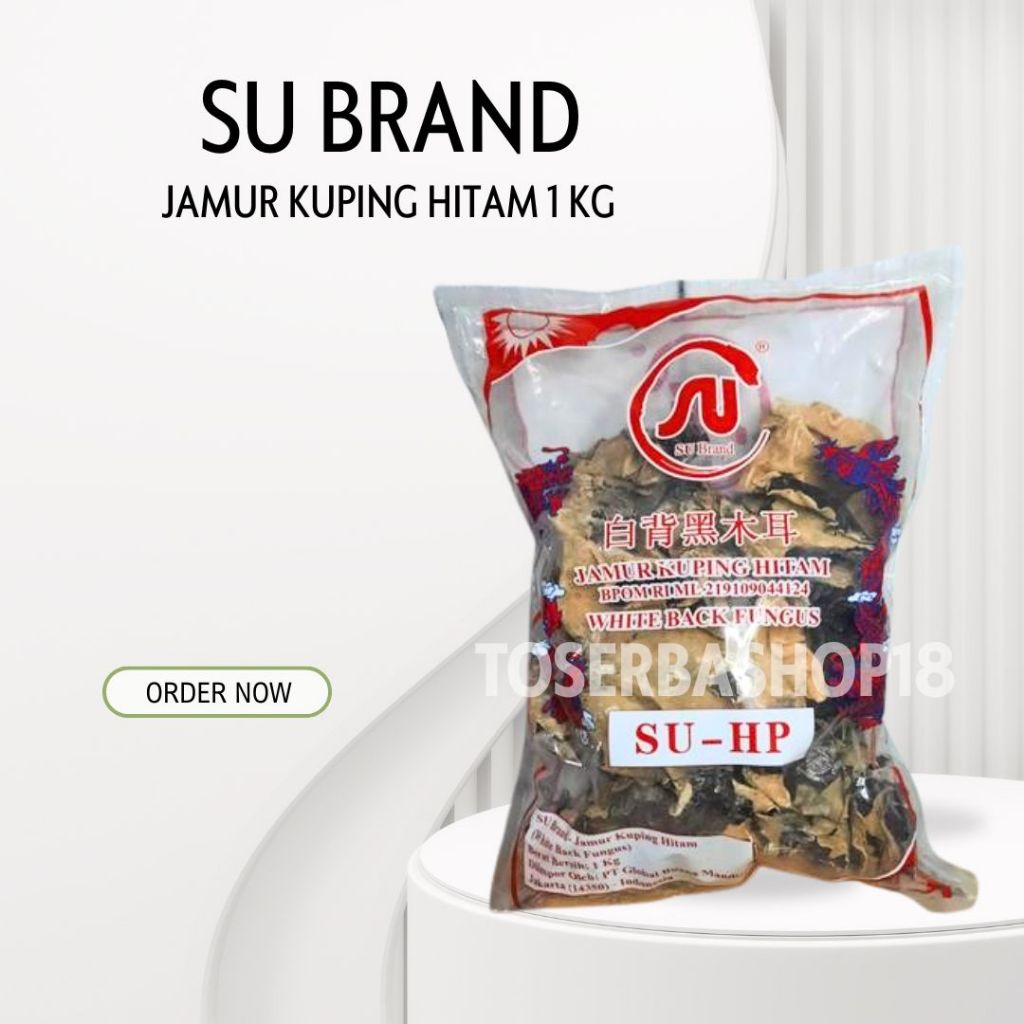 

Jamur Kuping Hitam Putih / SU BRAND White Black Fungus 1 Kg / Halal