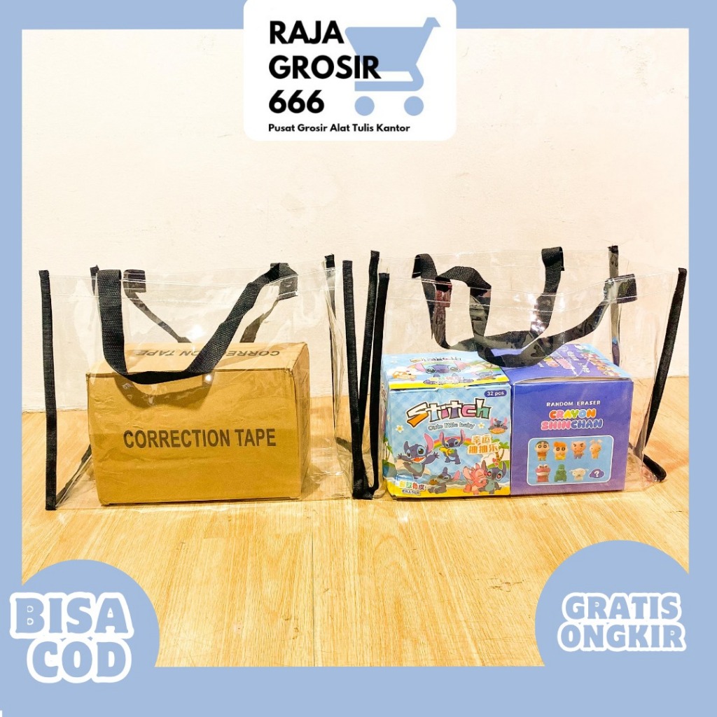 

GOODIEBAG TRANSPARAN LIST TALI HITAM UK 40X30X15 MN-1930 IMUT KADO UNIK SOUVERNIR NIKAHAN ULANG TAHUN HAJATAN