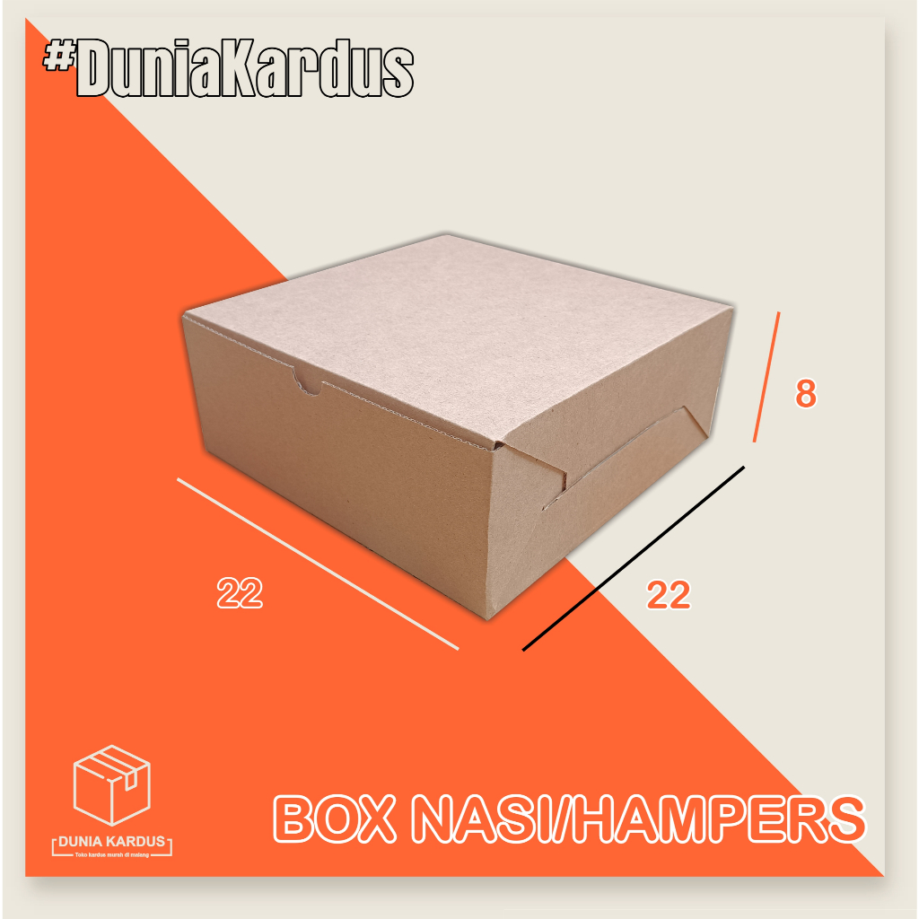

Box Hampers/Nasi Kotak 22x22x8 cm Polos DUS NASI KOTAK | DUS HAMPERS | DUS KUE | DUS MAKANAN