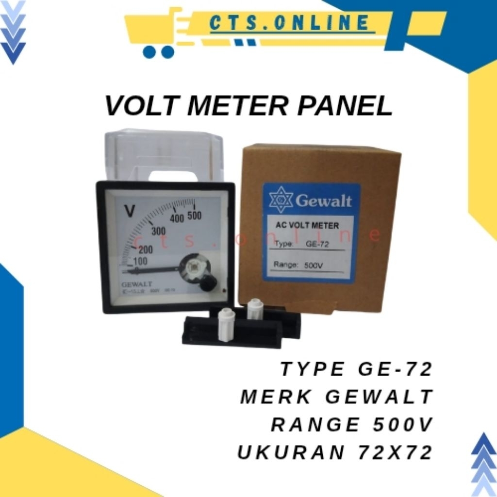 Volt Meter Analog Volt Meter 500V 72x72 Gewalt GE-72 500V Volt Meter