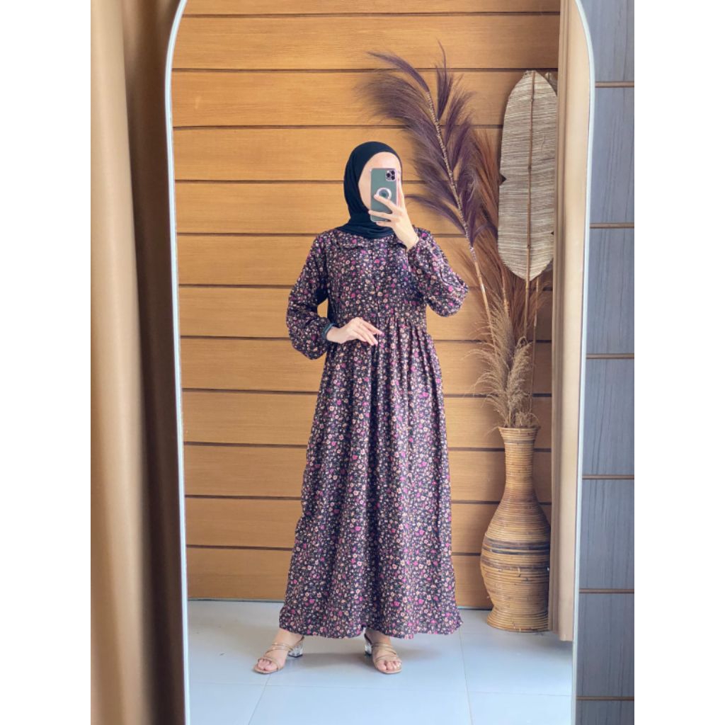 Wulan Dress Flowy/Dress Rayon/Gamis
