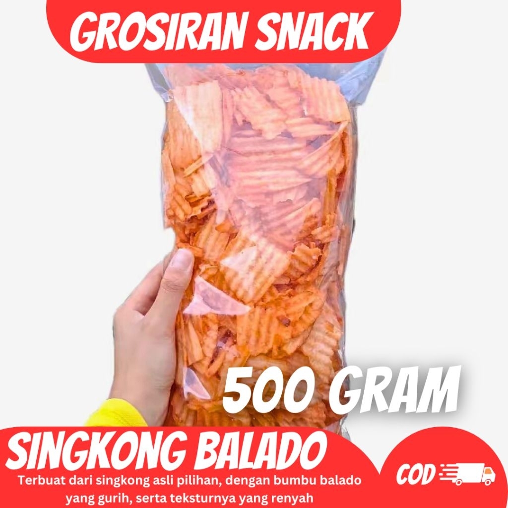 

(500 GRAM) KERIPIK SINGKONG (TES) rasa BALADO