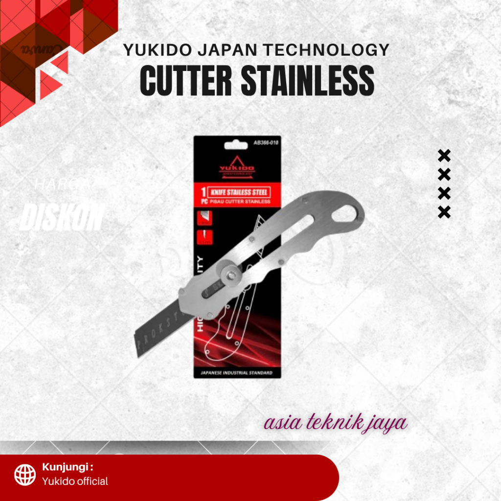 

YUKIDO CUTTER STAINLESS BAJA MILTIFUNGSI 18MM / CUTTER STAINLESS STEEL MULTIFUNCTION 18MM