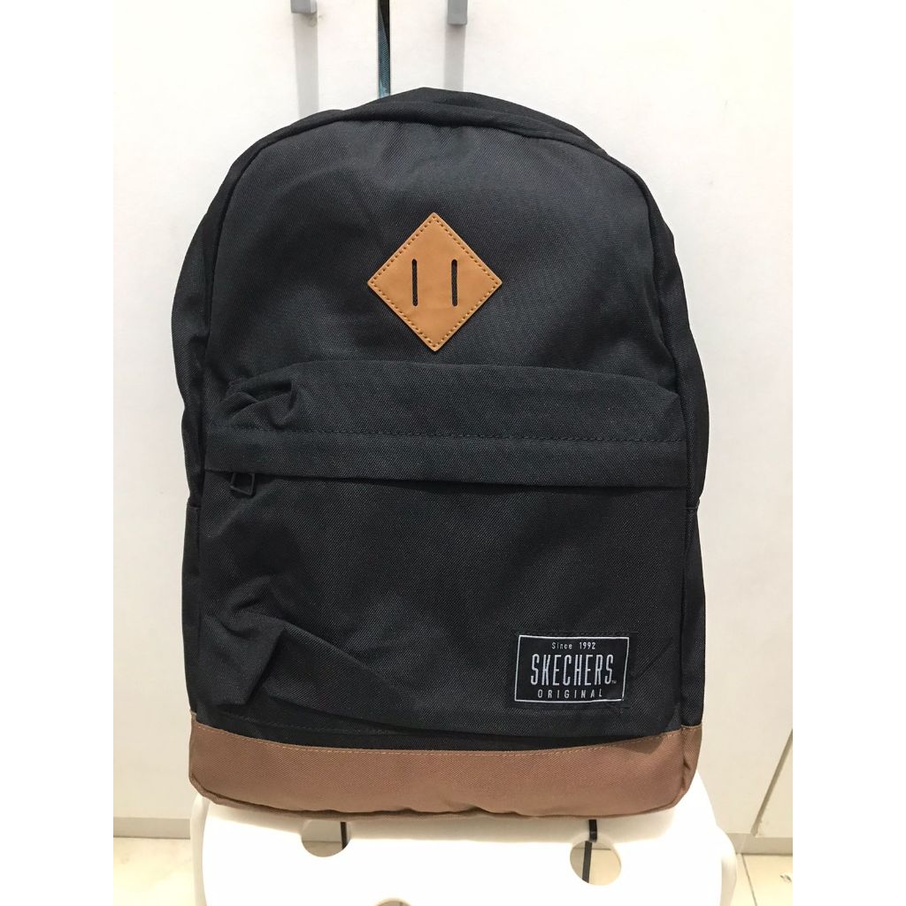 SKECHERS Basic Backpack, Black | Tas Ransel hitam 100% ori Unisex