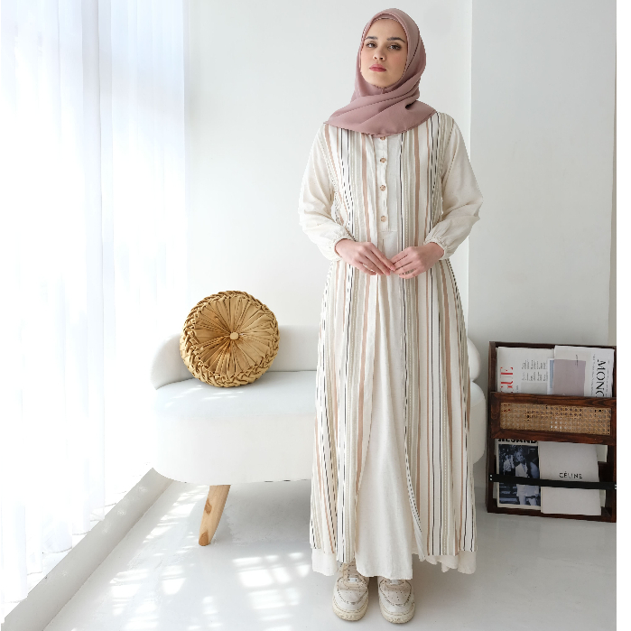 RILLEY - Gamis Rein | Dress Panjang Muslim Wanita | Gamis Wanita Terbaru Bahan Linen