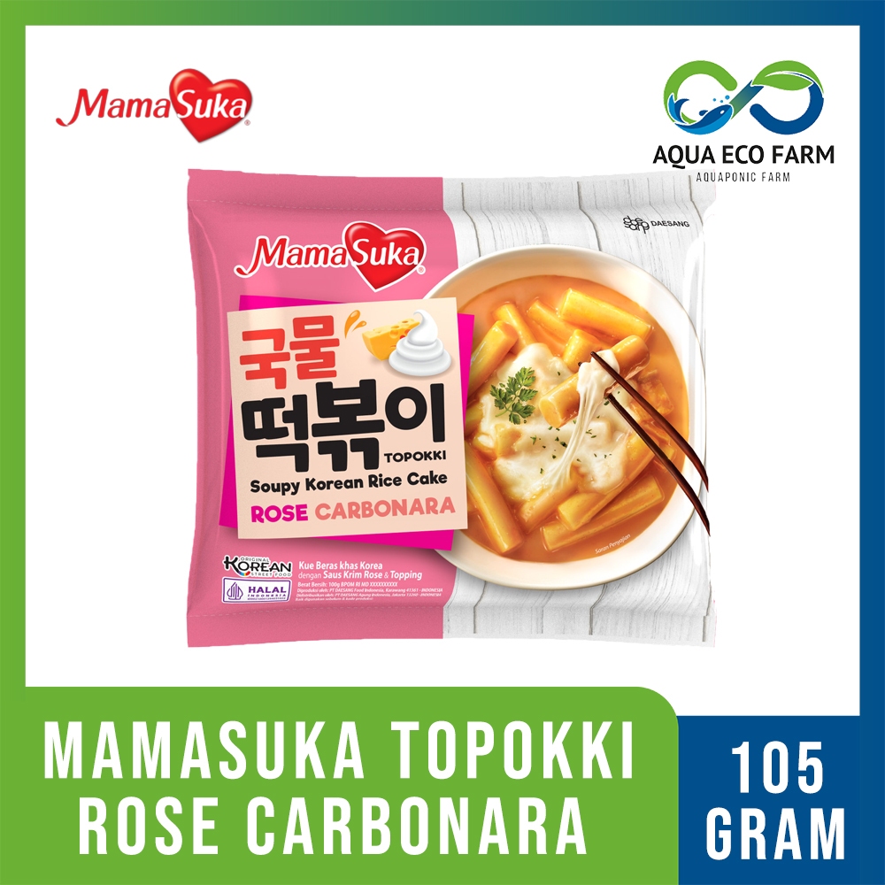 

[AquaEcoFarm] Mamasuka Topokki 105g – Rose Carbonara / Spicy Cheese | Korean Rice Cake Saus Creamy & Pedas Keju Bandung
