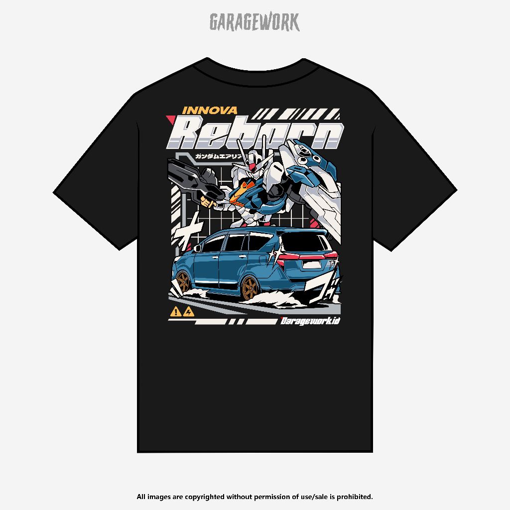 Baju Kaos Mobil Kijang Innova Reborn hitam