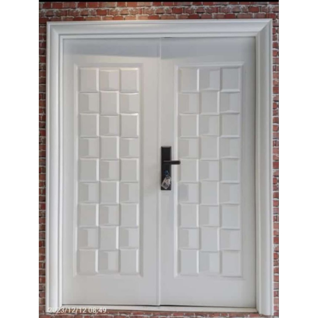 (LUXURY DOUBLE 8041) Pintu Plat Baja Double Utama Pintu Kamar / Pintu Baja Tahan Api / Pintu Murah /