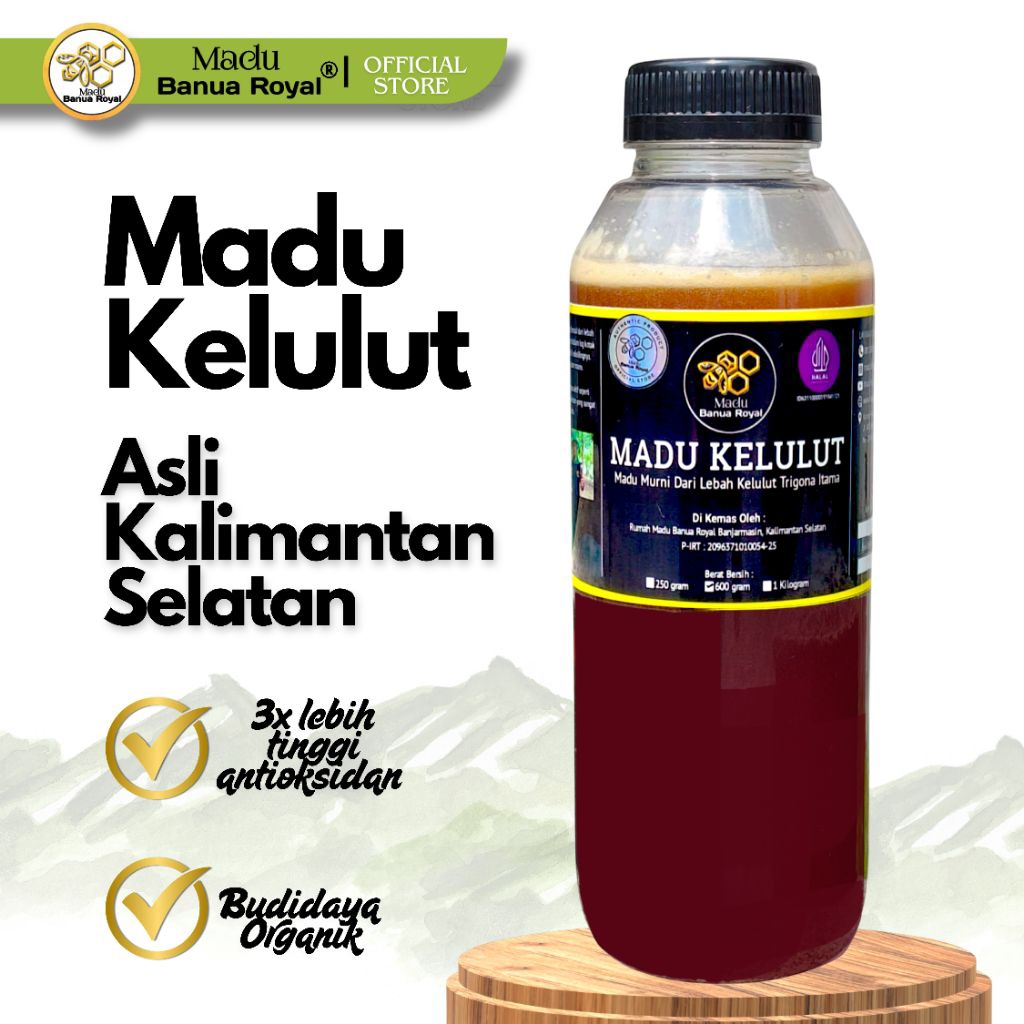 

Madu Banua Royal - 100 % Madu Kelulut Asli Kalimantan Selatan 600 gram - Rasa Asem Manis - Madu Trigona / Klanceng / Tuwel.