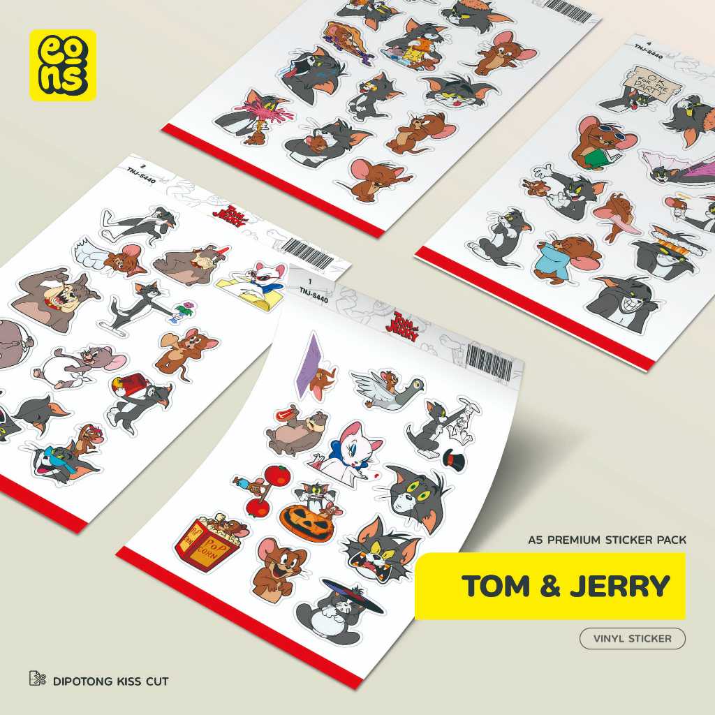 

Stiker Pack TOM & JERRY Waterproof Aesthetic- untuk Laptop, Motor, dan Helm - Paper Stationery