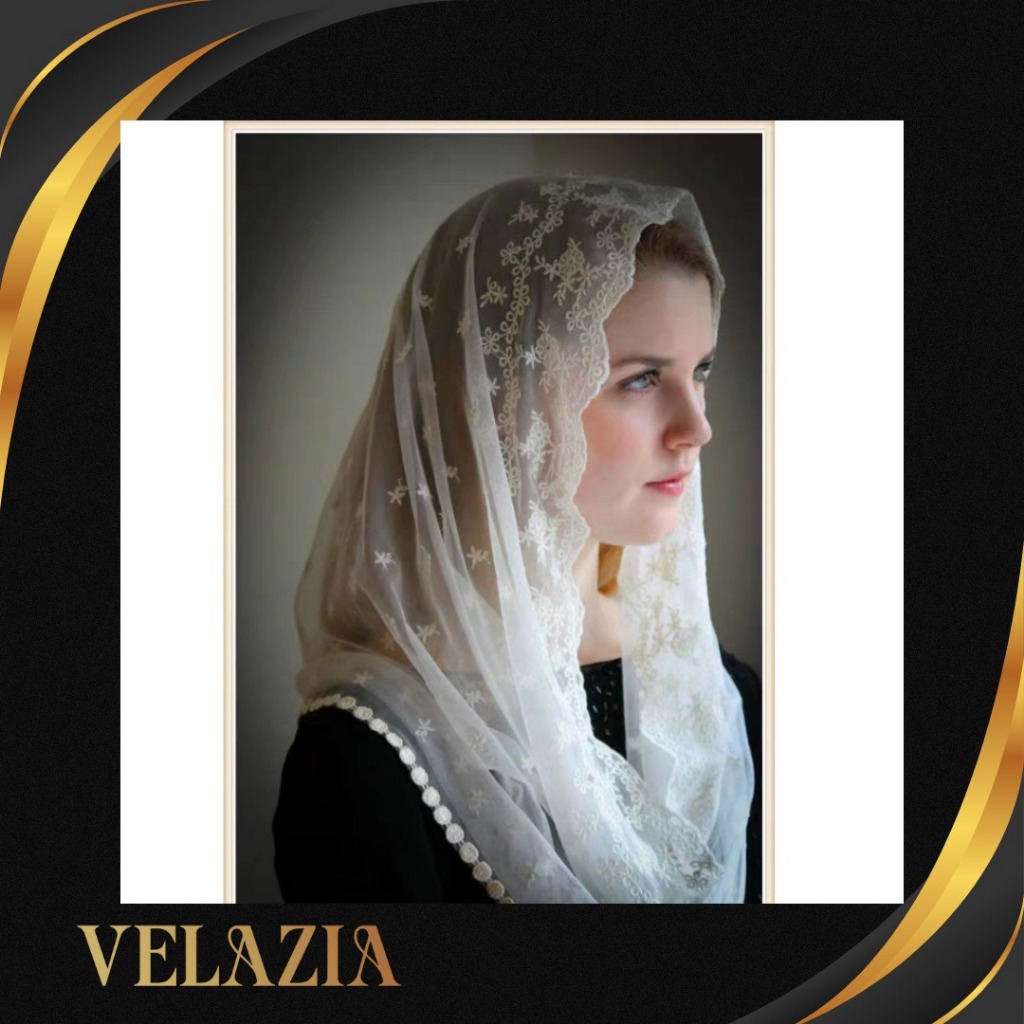 Kerudung Renda Pengajian Premium - Mantila Kerudung Doa Katolik, Veil/Mantila/kerudung