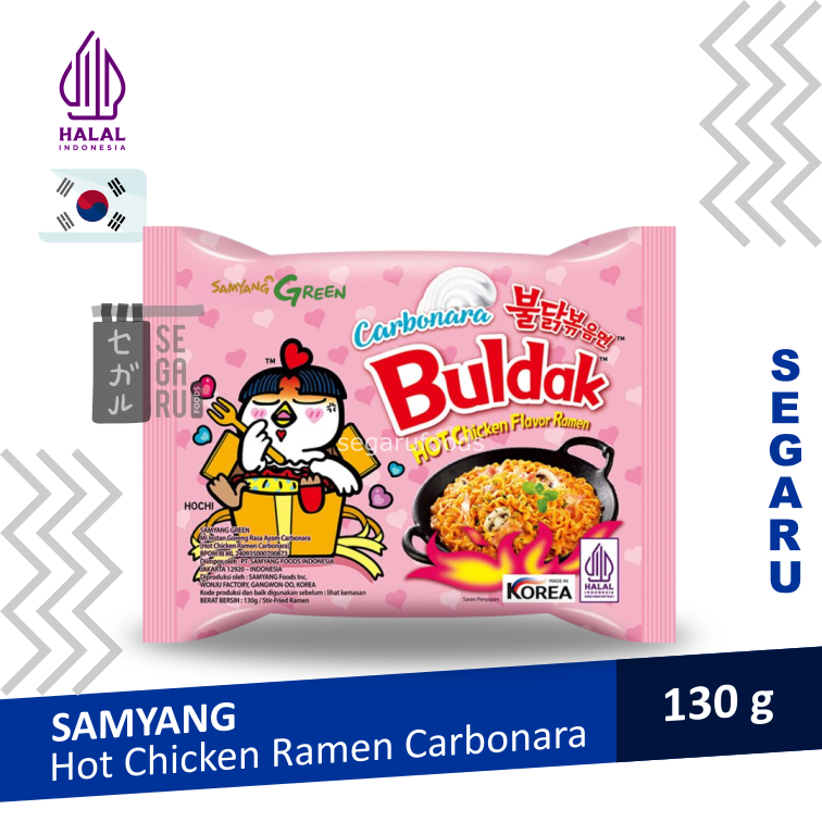 

Mie Samyang Carbonara Hot Chicken Pedas Ramen Halal MUI