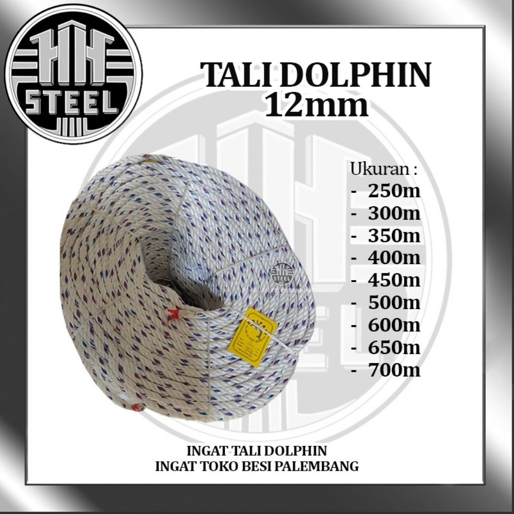 

TALI MERK DOLPHIN ORI DOLPIN 12 MM PANJANG 650 METER 1 ROLL TANPA SAMBUNGAN AGEN DOLPHIN PALEMBANG