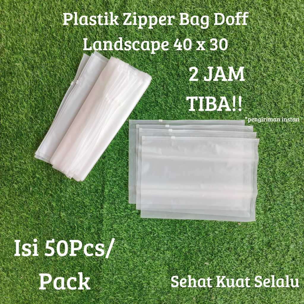 [50pcs] Plastik Zip lock Bag Baju Bening dan Doff / Doff Zip Per Lock Travelling 40 x 30 Landscape