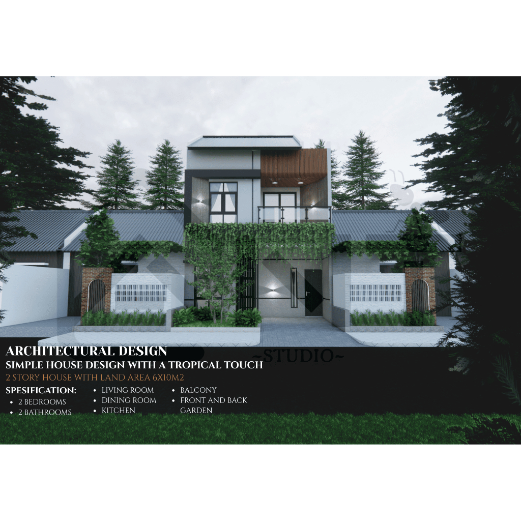 3 In 1!!! DESAIN RUMAH MINIMALIS 2 LANTAI DI LAHAN SELUAS 6x10m² + GAMBAR DED, FILE CAD DAN SKP