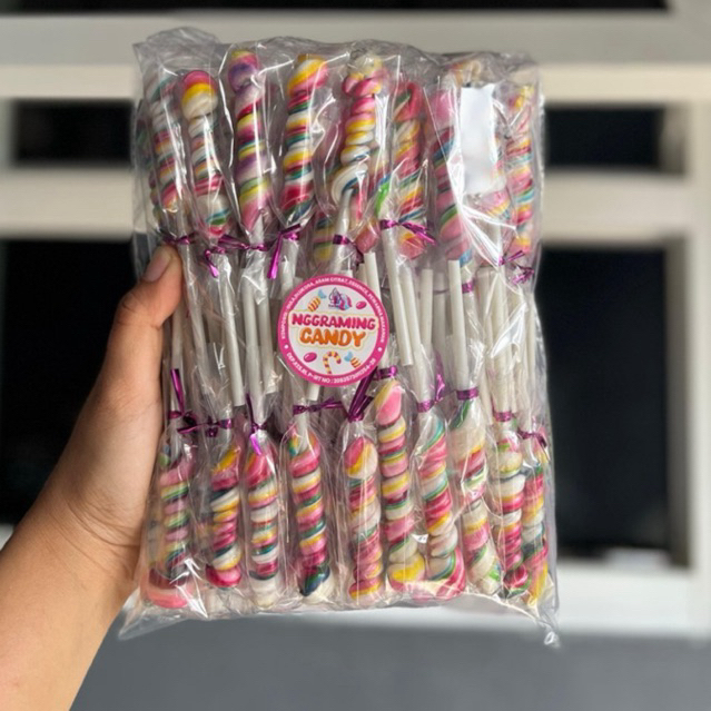 

10 pack Permen Lolipop Ulir Spiral isi 100 Grosir