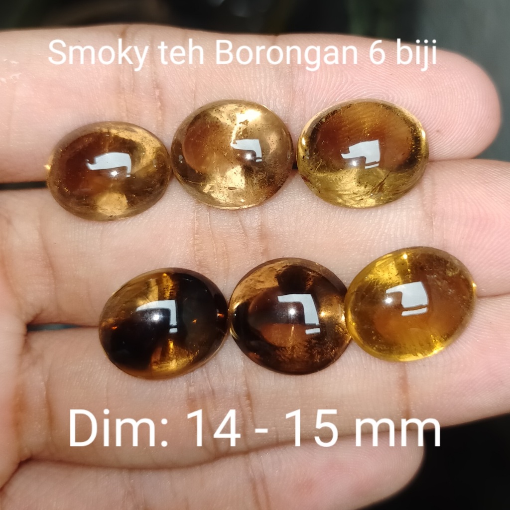 KECUBUNG TEH SMOKY BESAR NATURAL BORONGAN 6 BIJI MURAH koleksi lainnya cincin kalimaya Wulung giok o