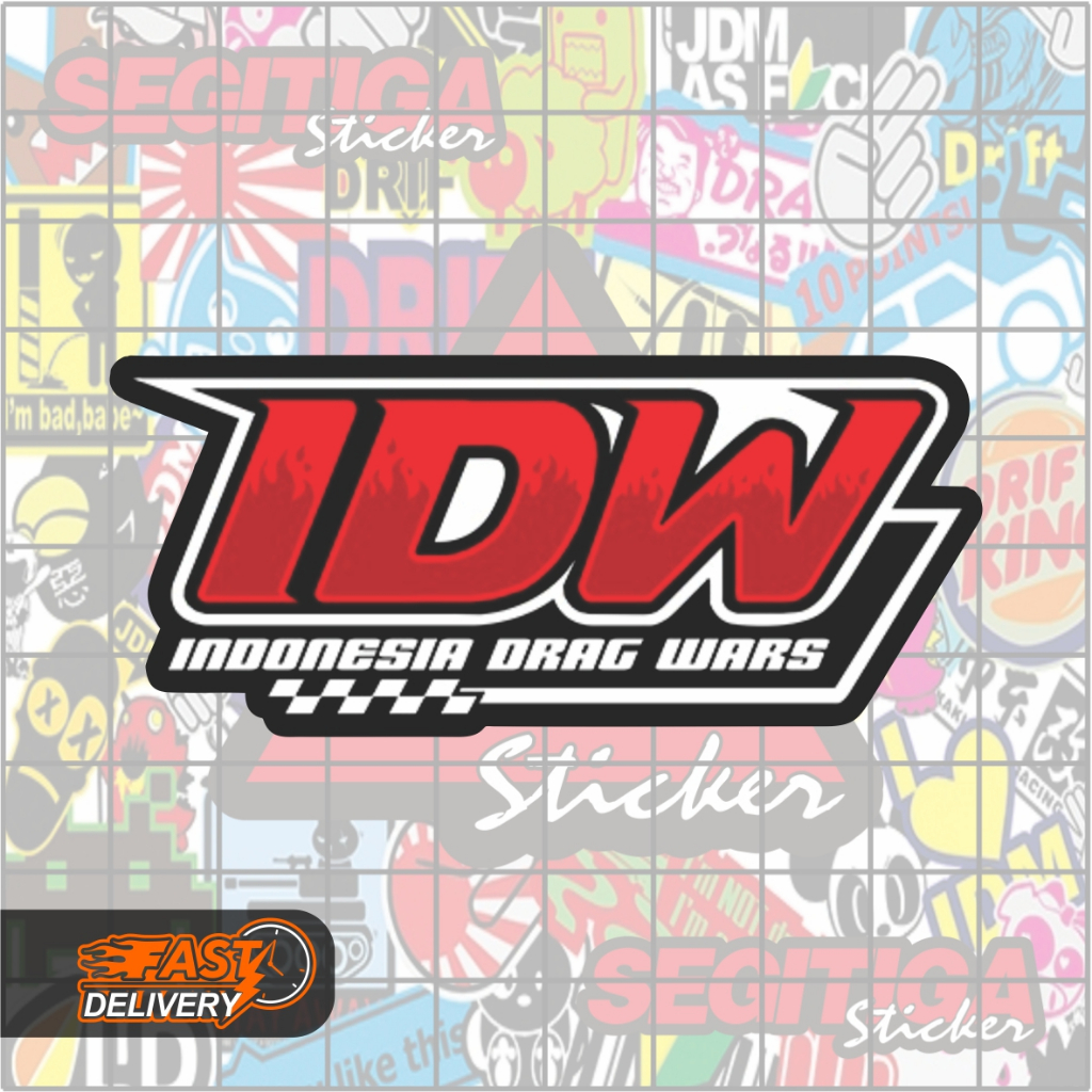 Sticker IDW Indonesia Drag Wars Ukuran 8 x 3.5 Cm
