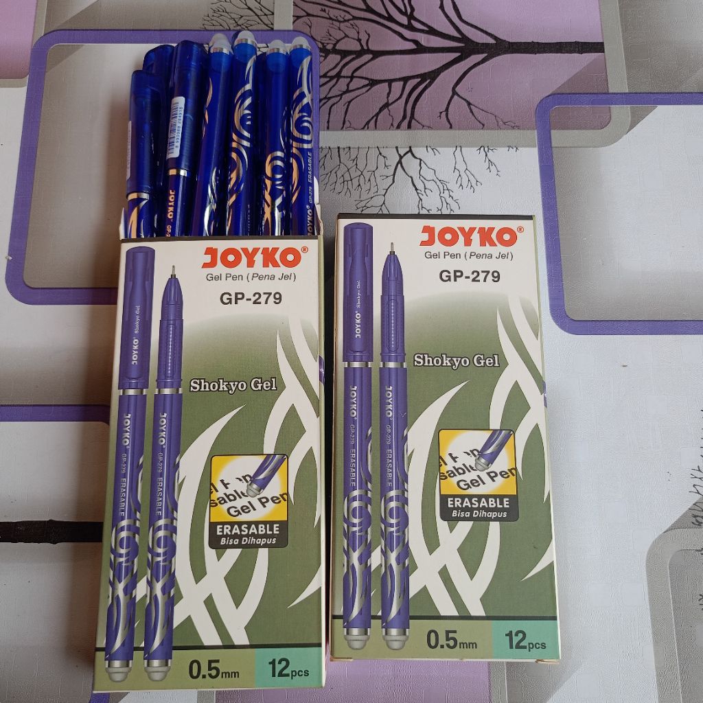 

Gel Pen, Pena Bisa Dihapus, JOYKO GP-279 Isi 12Pcs Tinta Biru