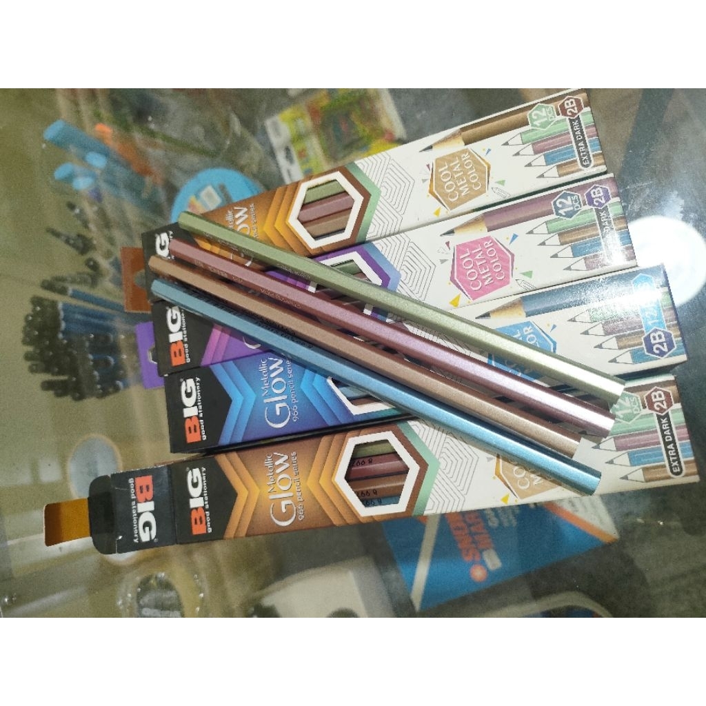 

jual rugi [1pcs] pensil 2B BIG metallic glow