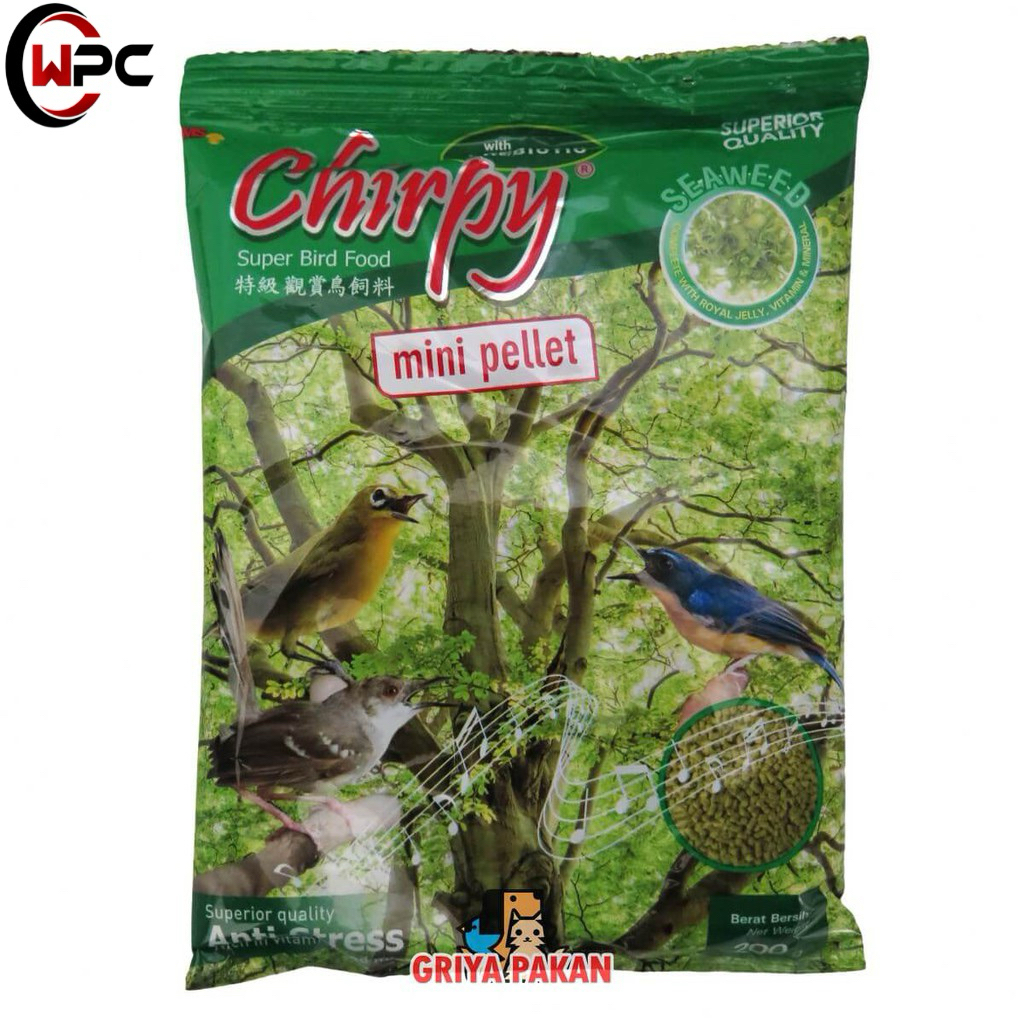VOER CHIRPY SEAWEED MINI PELET VOER BURUNG PLECI TLEDEKAN GLATIK