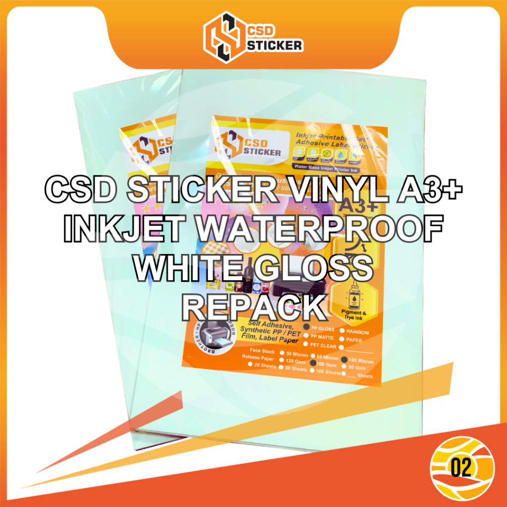 

NEW CSD Sticker Vinyl Print Inkjet A3+ Stiker Label Waterproof Anti Air - REPACK