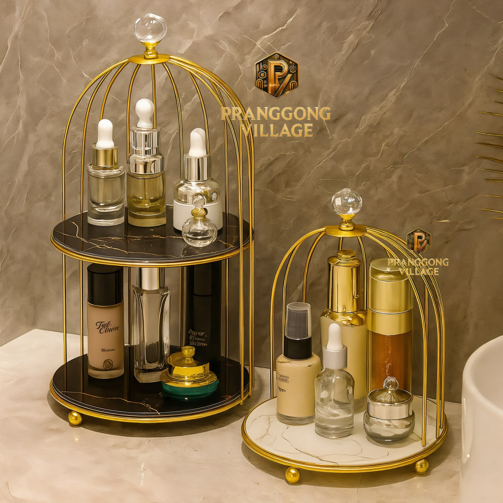 RAK SANGKAR 2 SUSUN ALAS MARBLE / RAK KUE / RAK MAKE UP