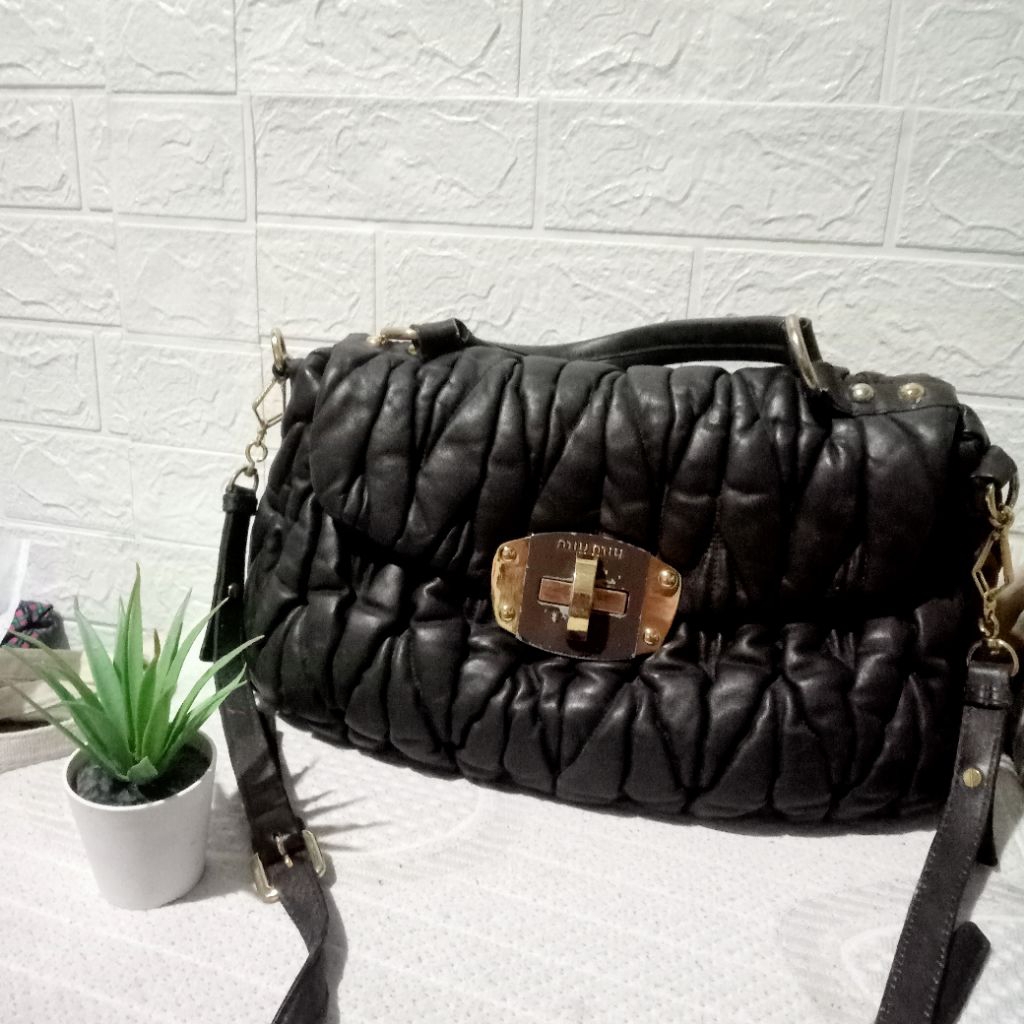 Tas PL miu espresso vintage kulit gemoy