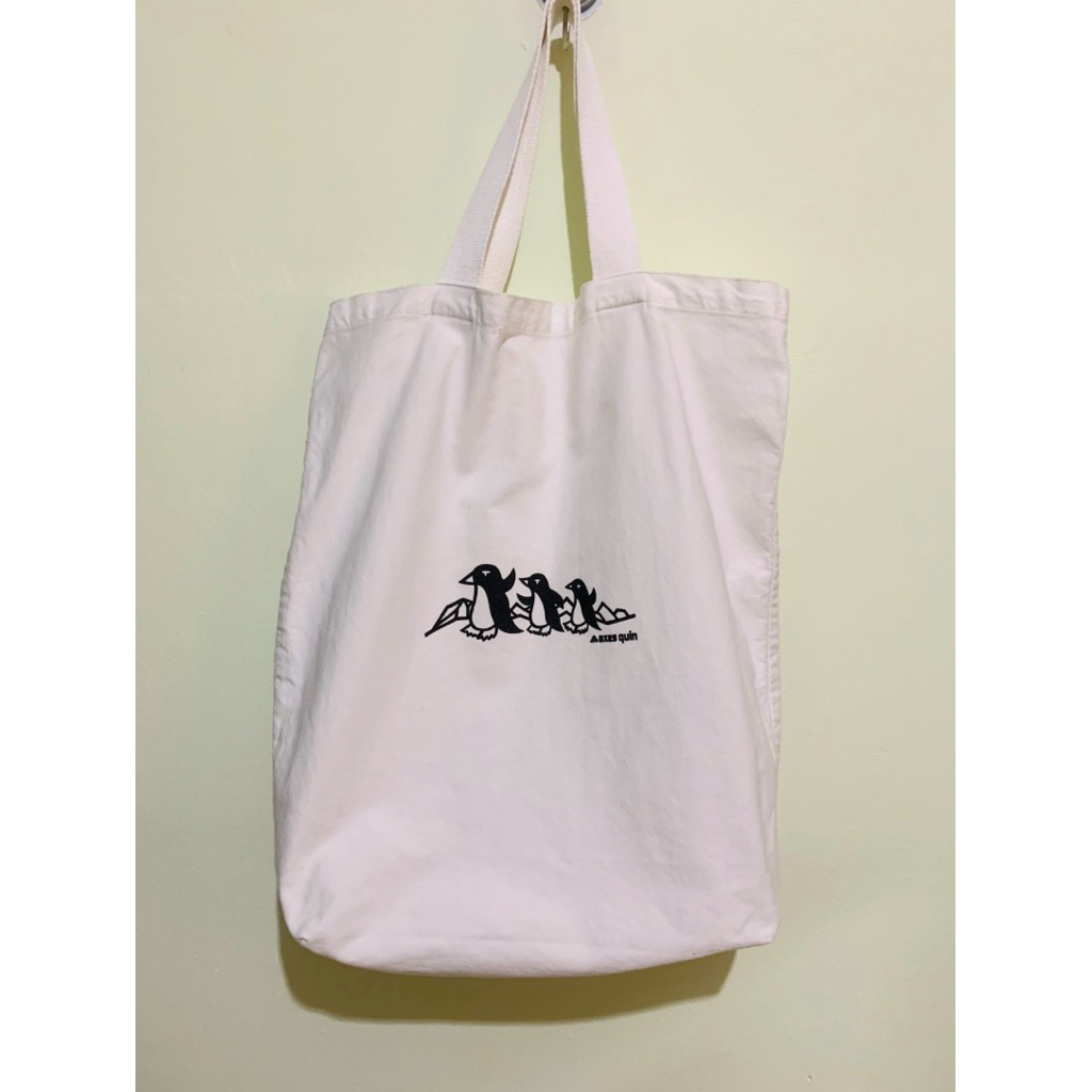 Tas kanvas outdoor JPN Axes Quin tote bag tas dokumen tas kuliah gambar Penguin