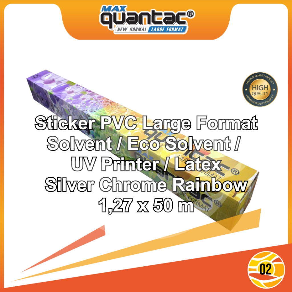 

QUANTAC MAX Sticker Silver Chrome Rainbow Stiker Hologram Pelangi Roll L 1,27 x 50m - Roll