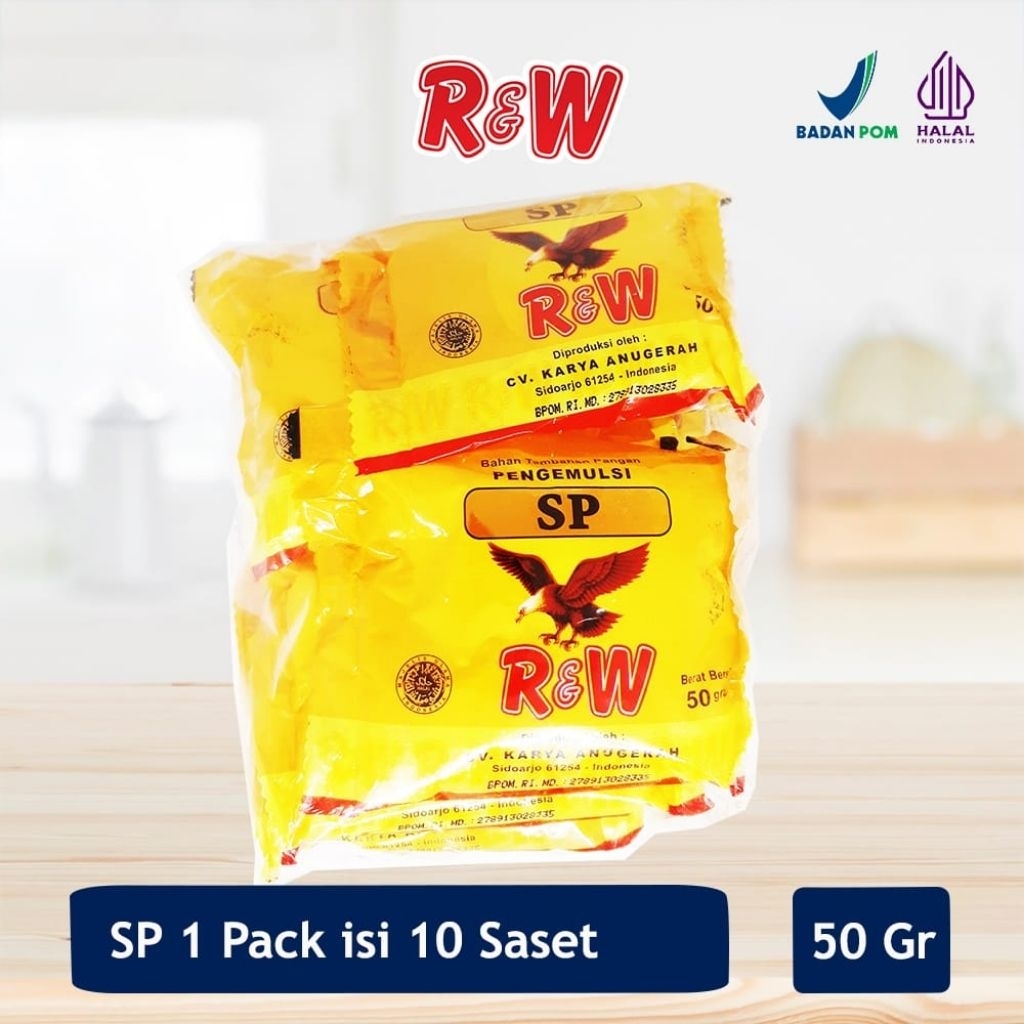 

Emulsifier SP Ovalet TBM Pengemulsi Pelembut Pengembang Kue Roti Rajawali R&W RW 50 gr 1 Pack