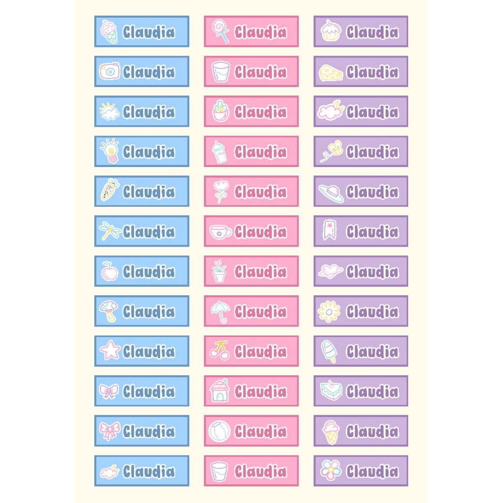 

Stiker nama anak sekolah bisa untuk tempel di pensil warna,buku