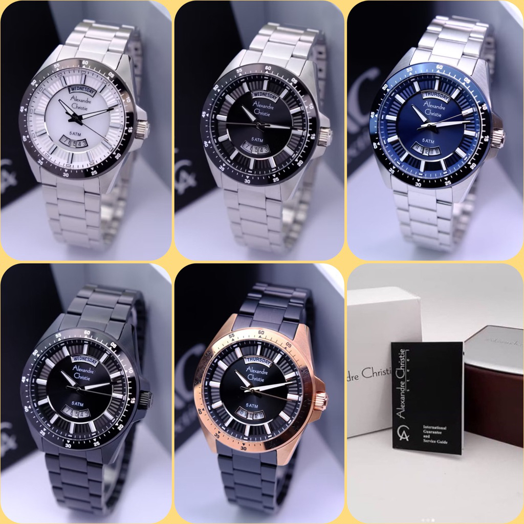 JAM TANGAN PRIA ALEXANDRE CHRISTIE AC 6678 ME / AC 6678 / 6678 ORIGINAL STAINLESS STEEL GARANSI RESM