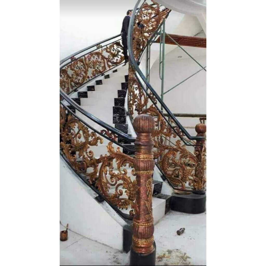 Railing Tangga Besi Tempa Estetik Mewah Minimalis Modern