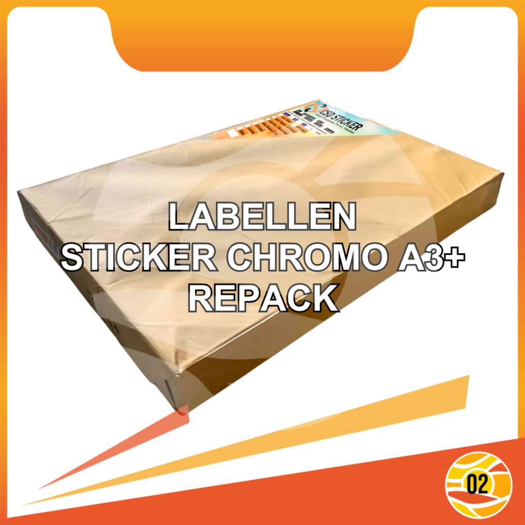 

Labellen Sticker Chromo A3+ Stiker Kromo/Bontak Eco Glossy Digital Print Laser - REPACK 20 Lembar