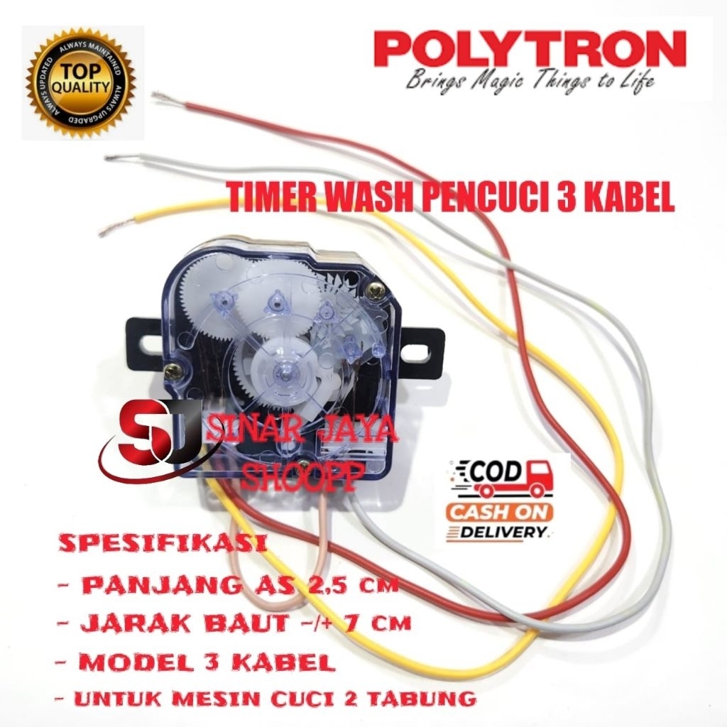 Timer Wash Mesin Cuci POLYTRON 2 Tabung 3 Kabel / Timer Wash Mesin Cuci POLYTRON
