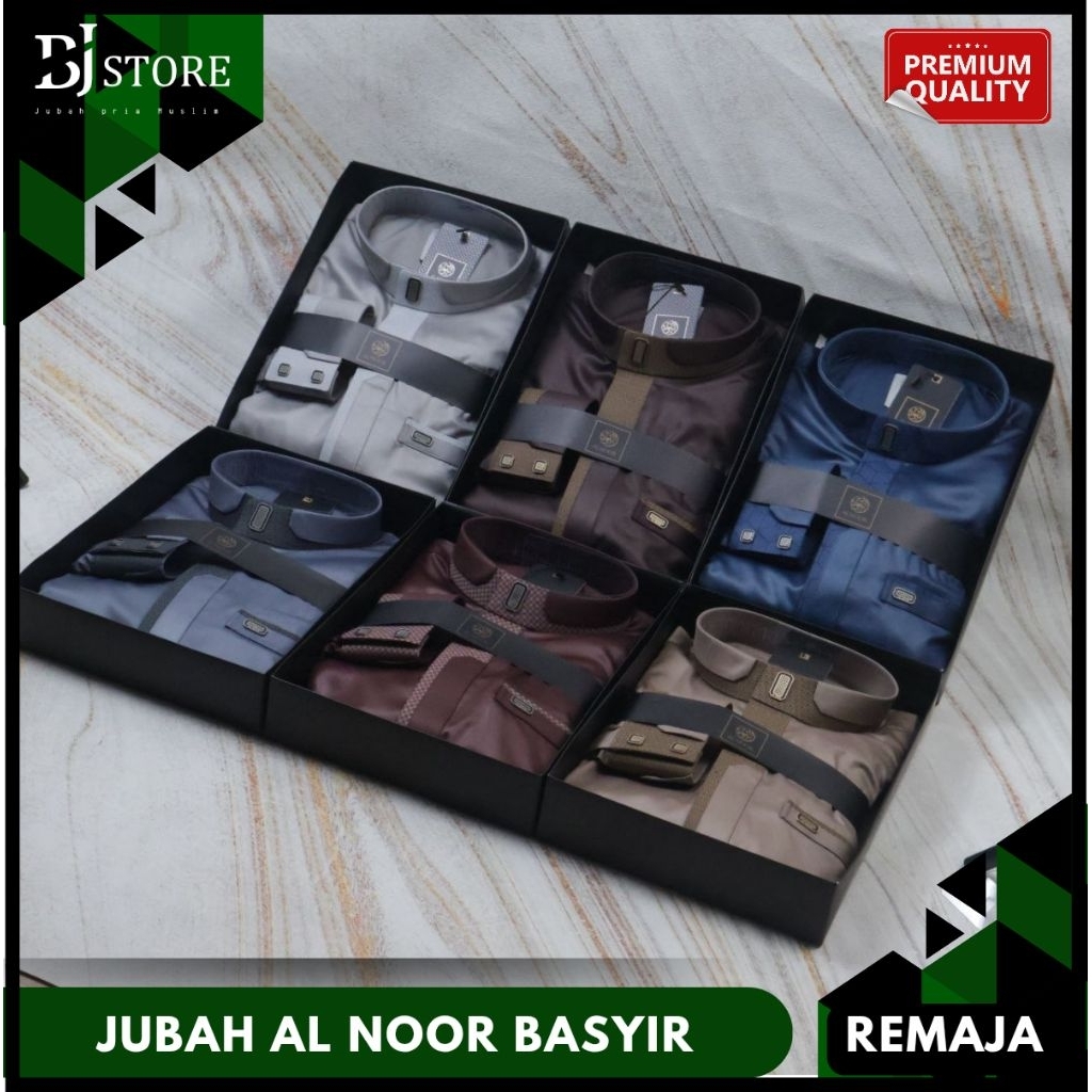 Alnoor Jubah Remaja Model Basyir / Gamis Al Noor Polyester Lengan Manset elegan