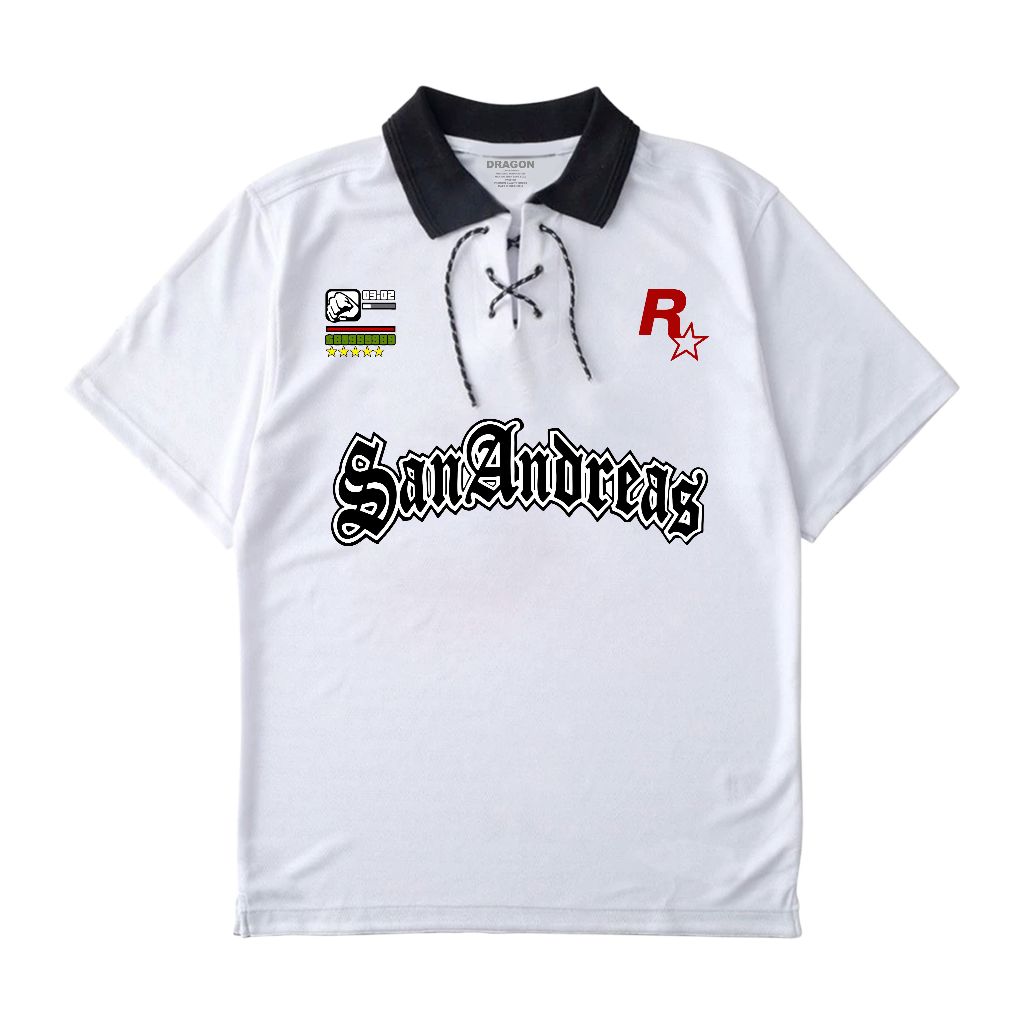 Dragon Clothing - Jersey Vintage Retro Gta San andreas Baju Futsal Bahan Milano