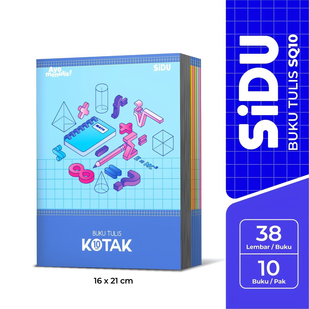 

Buku Tulis Kotak SiDU 38 Lembar 1 Pack [SQ10 / 10 Pcs] – Kotak sedang Matematika