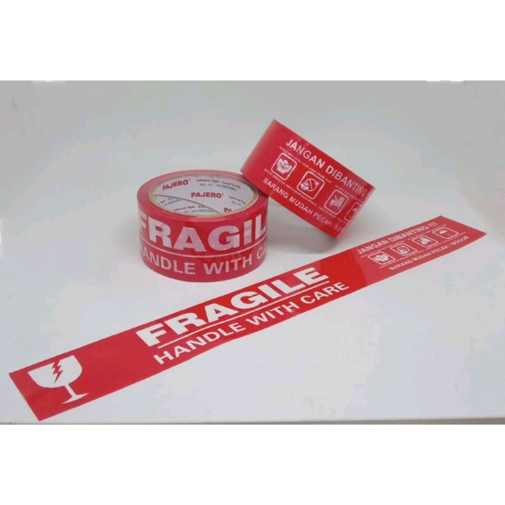 

Lakban Isolasi Tape Fragile Pajero Merah 55yard Lakban Fragile Selotip