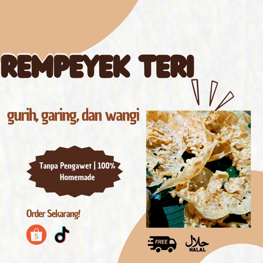 

REMPEYEK TERI// 1 MIKA // SUDAH TERJAMIN GURIH DAN RENYAH// HAND MATE DAN TANPA PENGAWET