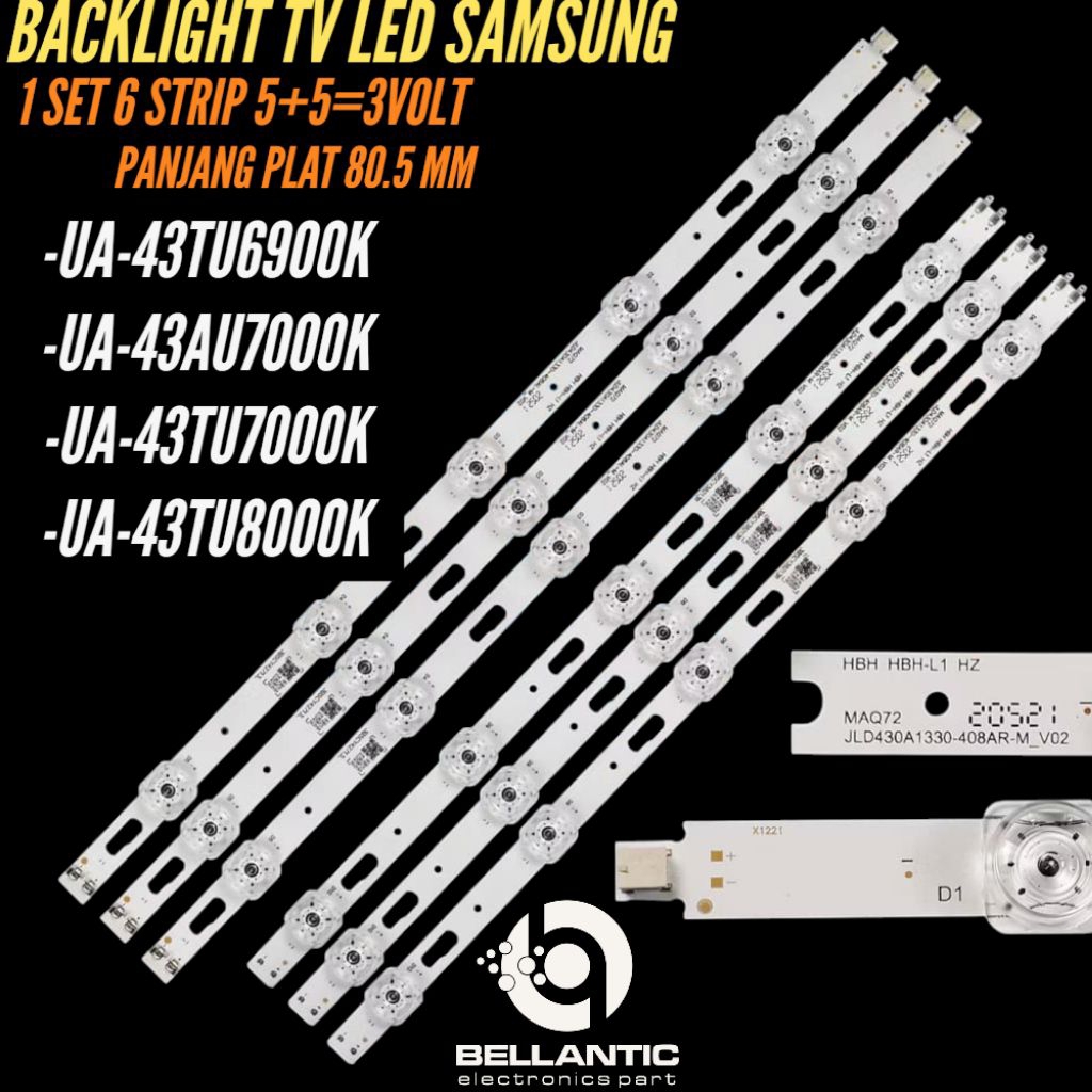 BACKLIGHT TV LED SAMSUNG 43 INCH UA-43TU7000K- UA43TU6900K- UA-43AU7000K- UA-43TU8000K BACKLIGHT TV 