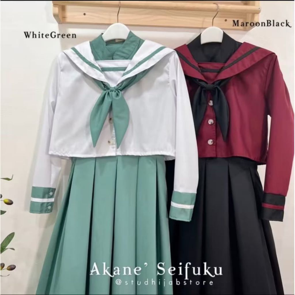seifuku - seragam sekolah perempuan jepang akane set hijab