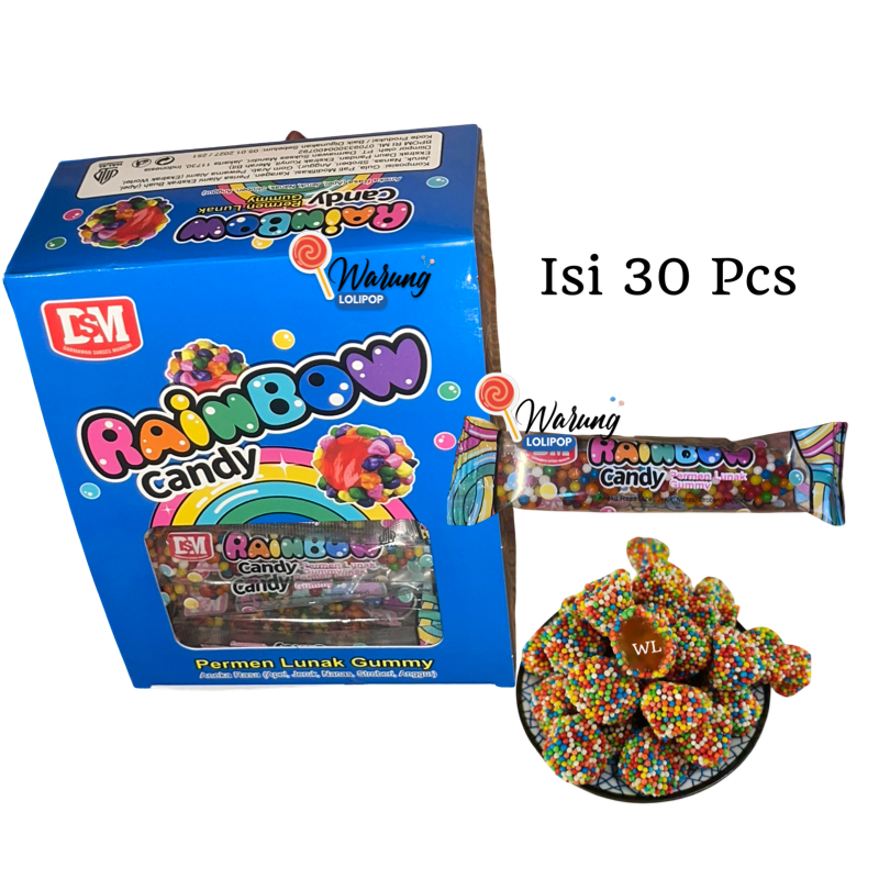 

Permen Rainbow Sprinkle 30 X 10 Gr Rasa Buah Gummy Candy Lunak by Warung Lolipop