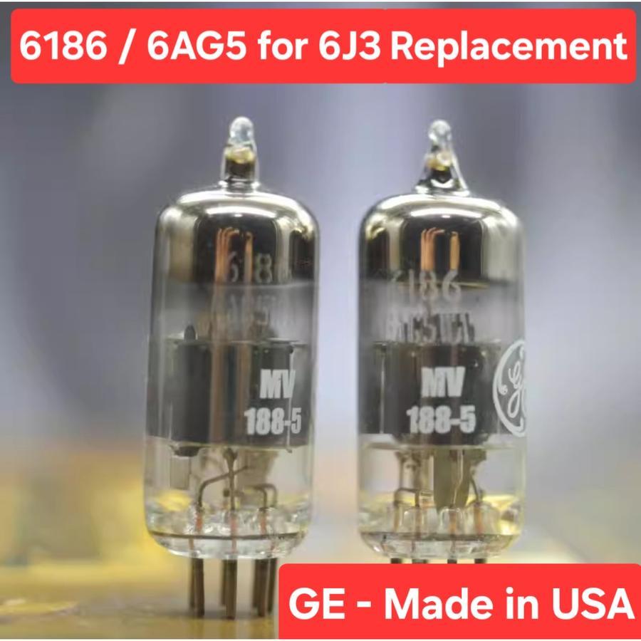 GE 6186 6AG5 Vacuum Tubes Valve for Replace 6J3 6M3 Tube Preamp PAIR