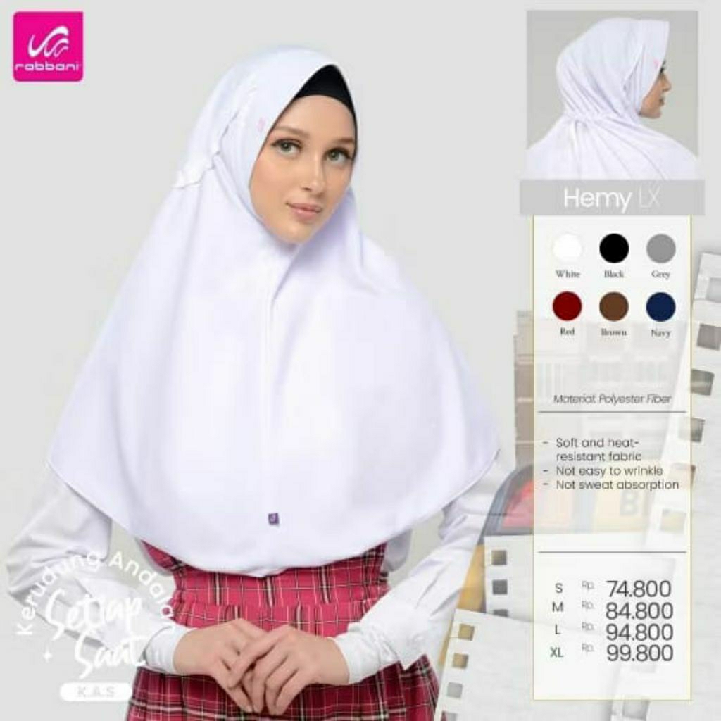 KERUDUNG RABBANI ORI HEMY LX UKURAN M