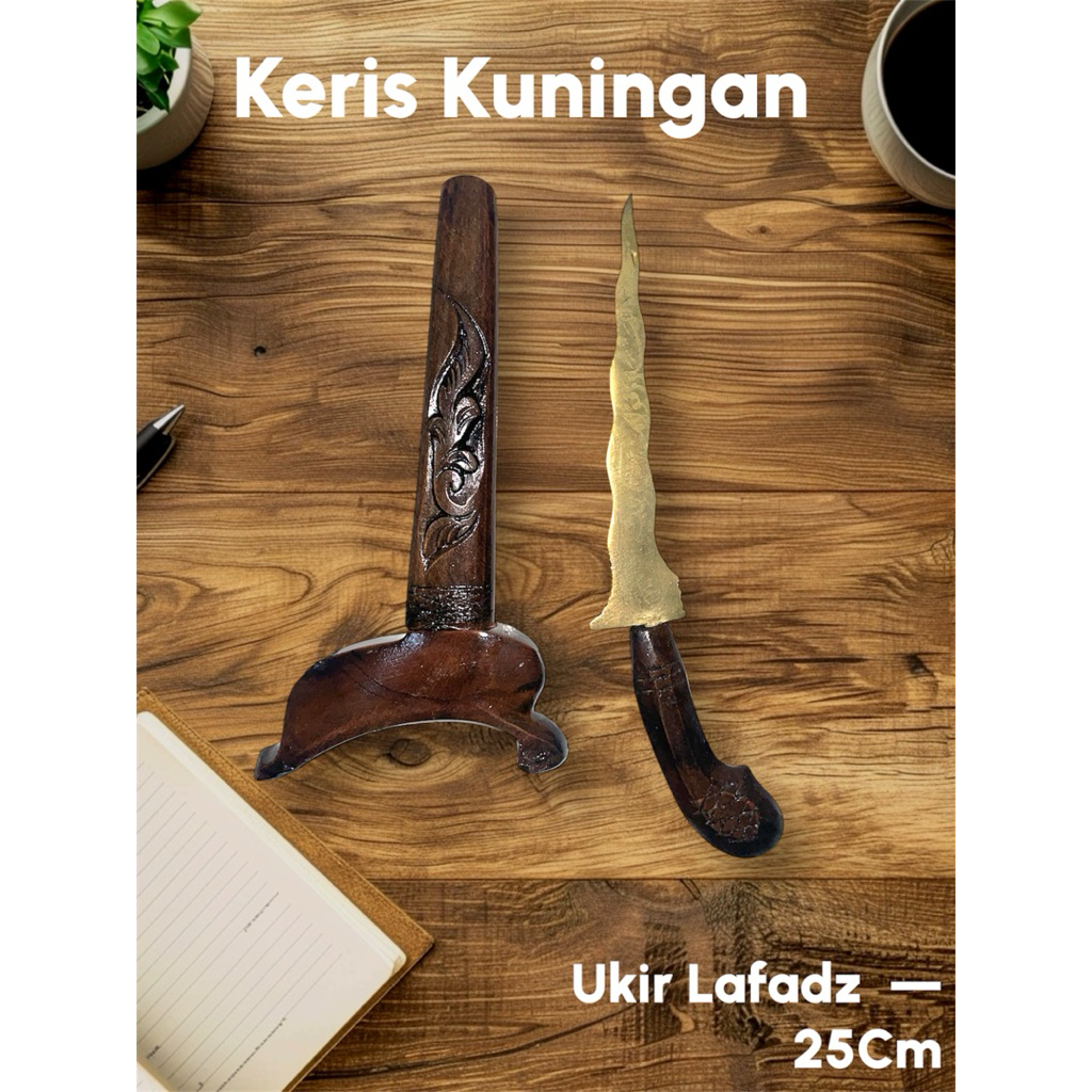 Keris Kuningan Lafadz Asli Ciwidey Premium Terbaik 25Cm Keseluruhan