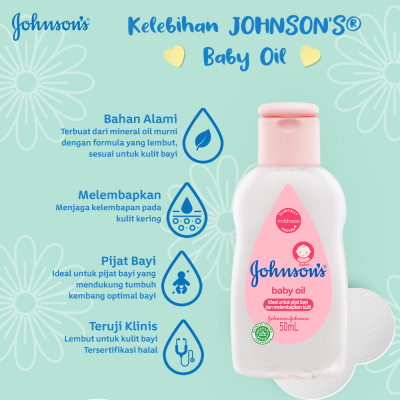 Johnson's Baby Oil 50ml, 125ml, 200ml - Premium Baby Oil Johnson