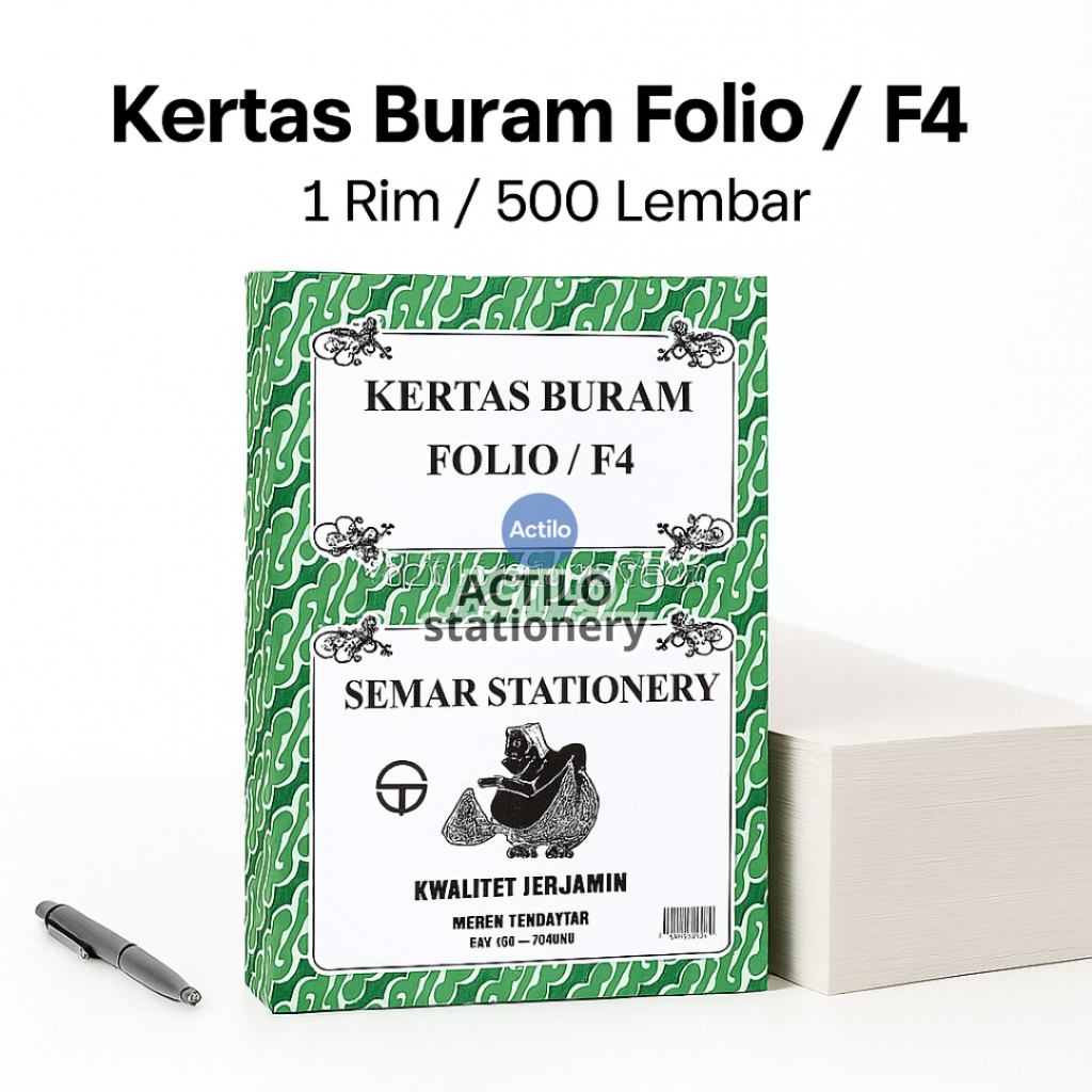 

Kertas Buram / Kertas CD / Kertas Koran CD Buram Folio Cap Semar - 1 Rim Isi 500 Lembar